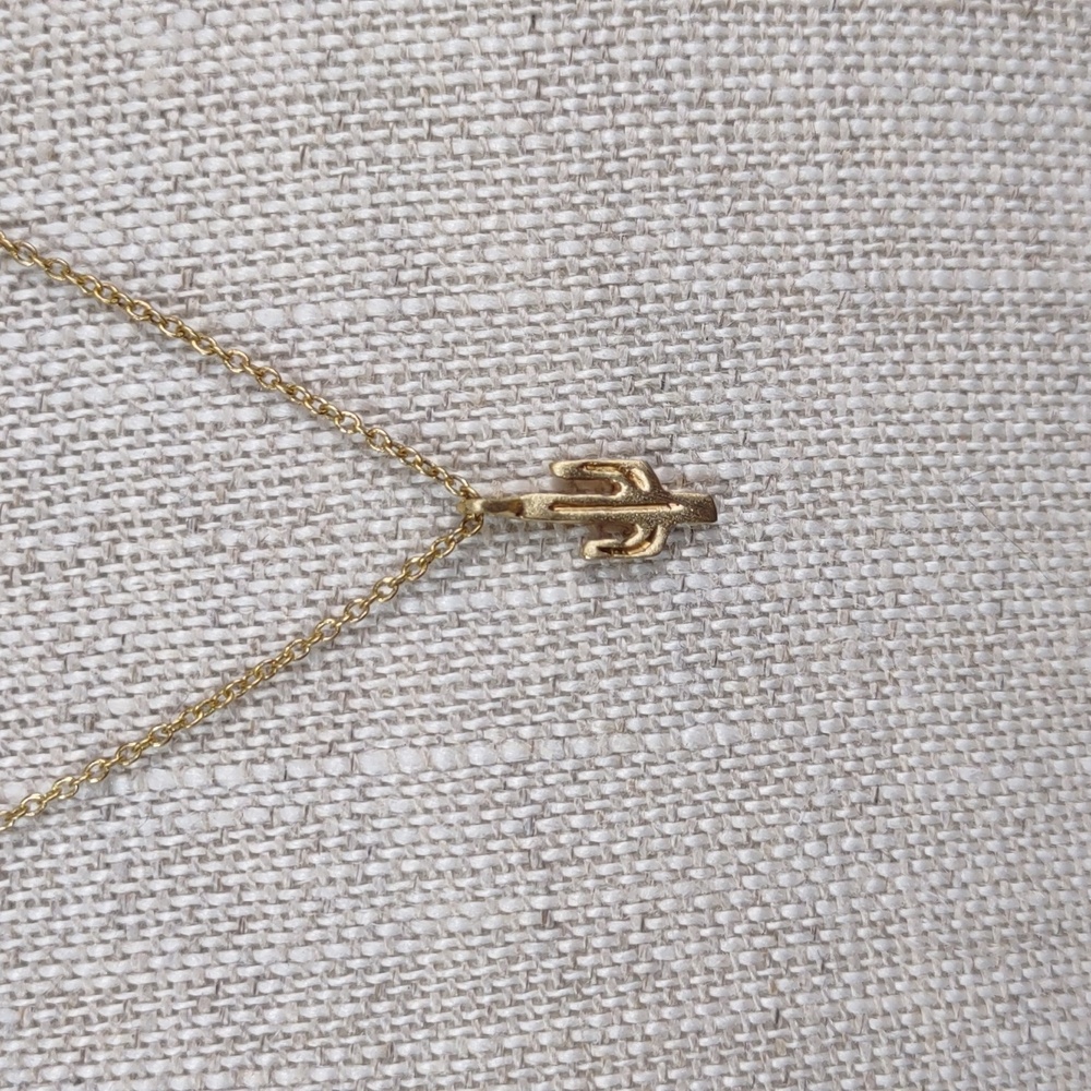 Goldtone "Saguaro" Cactus Necklace